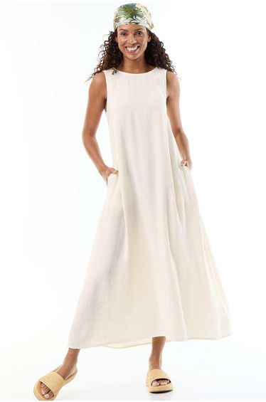 Long loose-fit dress WHITE