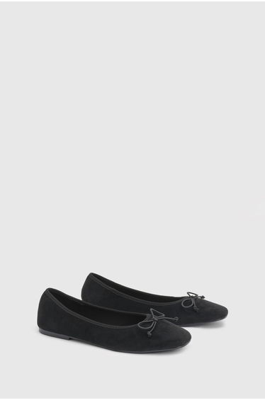 Beatrice Faux Suede Square Toe Ballet Pump
