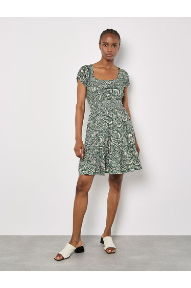 Paisley Milkmaid Mini Dress