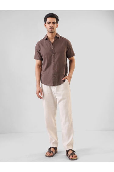 Men Solid Regular Fit Cotton Shirt