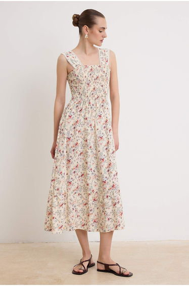 Multicolored Midi Woven Dress