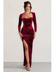 green emerald velvet dress Fay main image 1