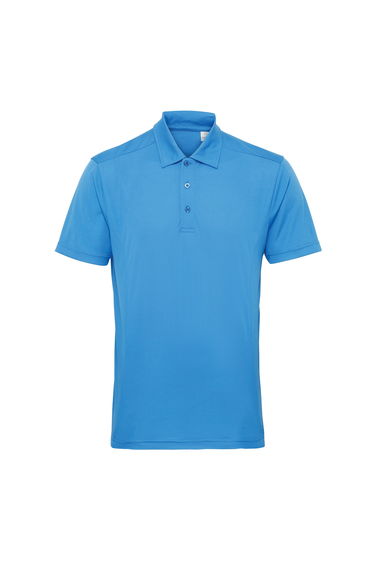 Tri Dri Mens Panelled Short Sleeve Polo Shirt - Sapphire