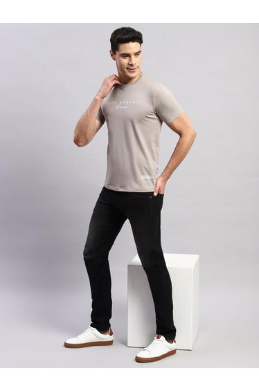 Grey Printed T-Shirt - Casual & Comfortable