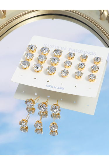 Set of 12 - Embellished Earrings
