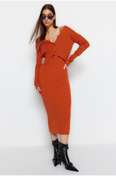 Dress - Brown - Bodycon