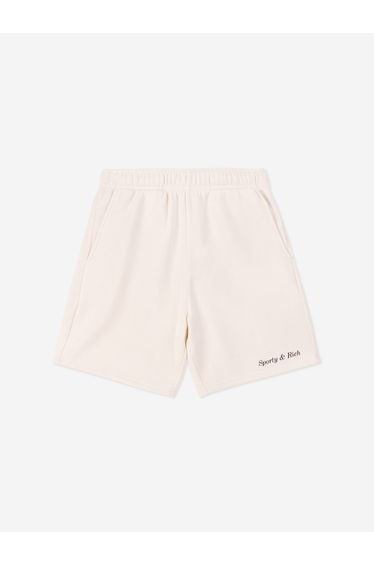 Sporty & Rich Kids Classic Logo Gym Shorts in Ivory