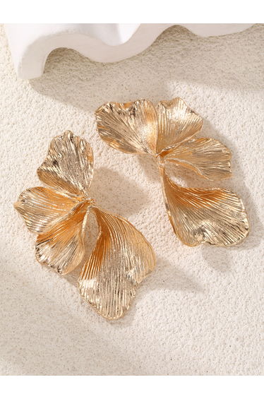 Golden Floral Stud Earrings
