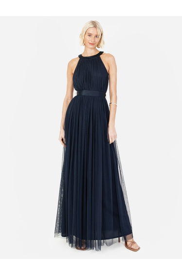 Anaya with Love Recycled Navy Halter Neck Maxi Dress