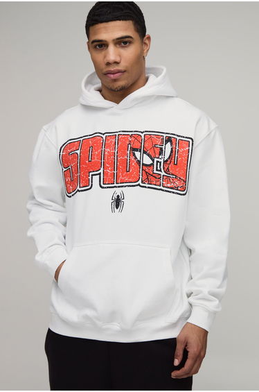 Spidey Oversized License Print Hoody - white