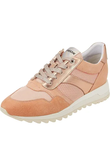 Geox Womens/Ladies Tabelya Leather Trainers - Peach