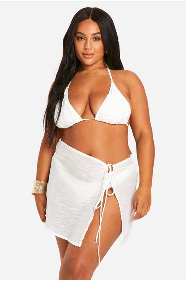 Plus Ring Detail Mini Beach Skirt