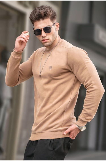 Biscuit Crew Neck Regular Fit Basic Sweatshirt