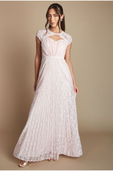 Lightweight Corded Lace Panelled Bridesmaid Dress