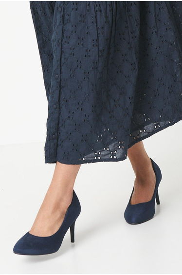Wide Fit Elsa Almond Toe Stiletto Heel Court Shoes