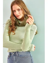 Women's Faux Fur Hooded Knitwear Sweater