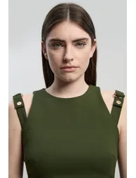 فستان كارين ميلين أخضر ميدي بقصة مستقيمة - 2