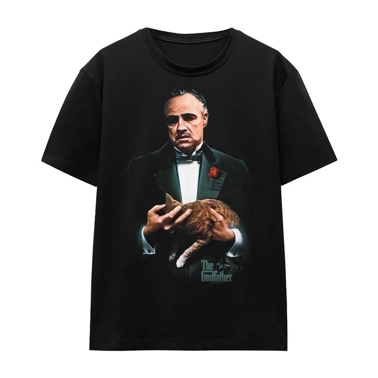 The Godfather Unisex Adult Painted Poster T-Shirt - Black - 1