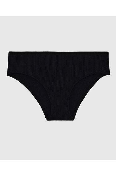 Ribbed Hipster Panty in Black