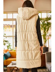 Women's Stone Hooded Inflatable Vest with Pockets - 6