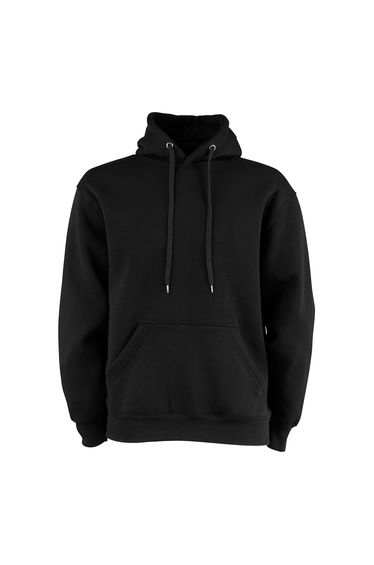 Tee Jays Mens Hooded Cotton Blend Sweatshirt - Black