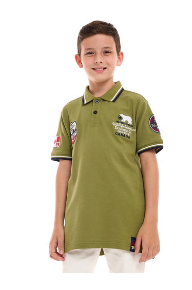 Embroidered Polo T-Shirt with Buttons