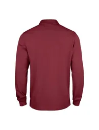 Clique Mens Classic Lincoln Long-Sleeved Polo Shirt - Burgundy - 1