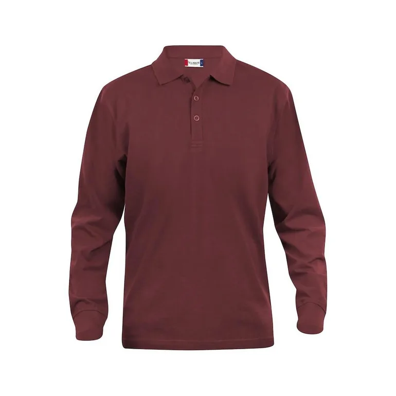 Clique Mens Classic Lincoln Long-Sleeved Polo Shirt - Burgundy