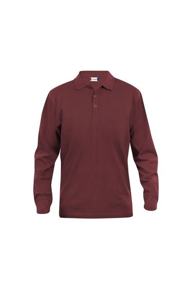 Clique Mens Classic Lincoln Long-Sleeved Polo Shirt - Burgundy
