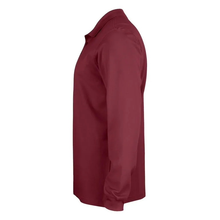 Clique Mens Classic Lincoln Long-Sleeved Polo Shirt - Burgundy - 2