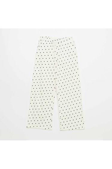 Wide Crêpe Knit Trousers WHITE