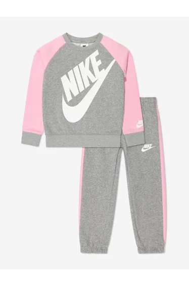Girls Oversized Futura Crew Tracksuit in Grey
