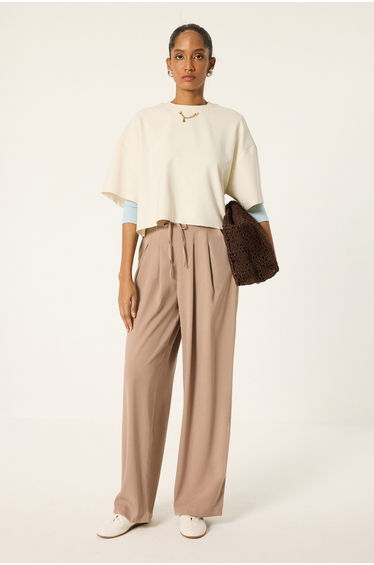 DOUBLE PLEATED PALAZZO PANTS