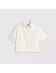 Short Sleeve Short Denim Blouse - 4