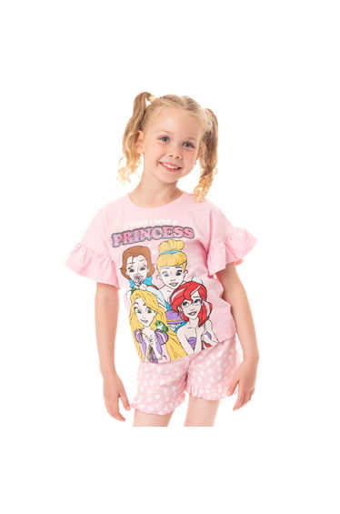 Disney Princess Girls Cotton Short Pyjama Set - Pink