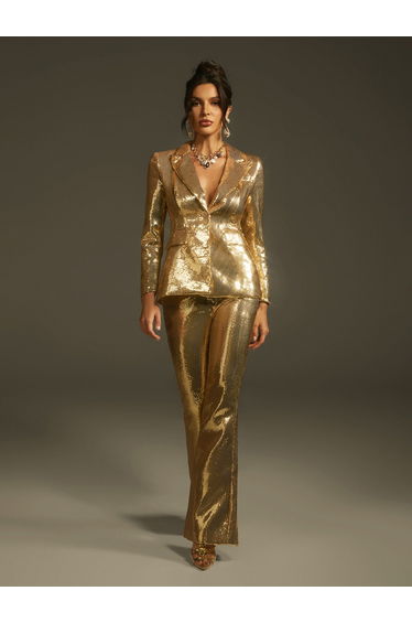 Larna Long Sleeve Sequin Blazer Set