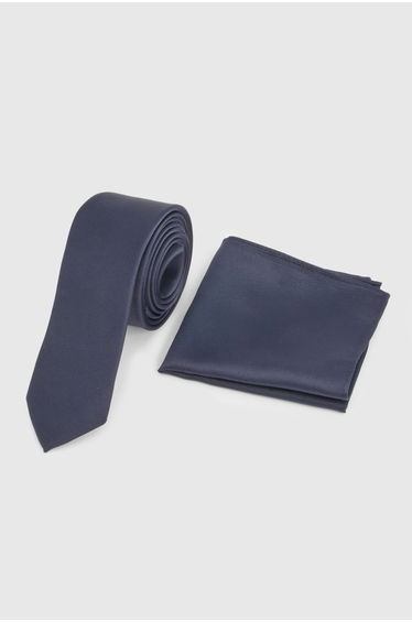 Dark Navy Tie and Pocket Square