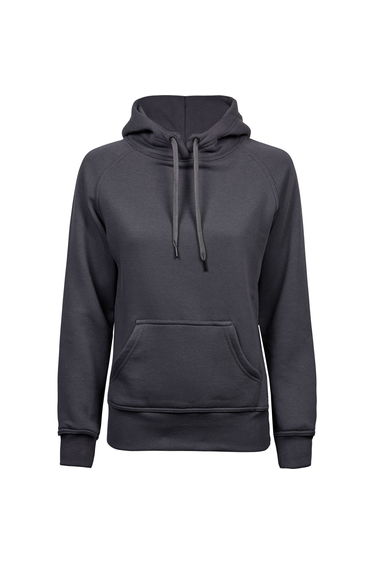 Tee Jays Womens/Ladies Hooded Sweatshirt - Dark Grey
