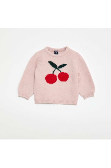 Patterned Knit Sweater PINK