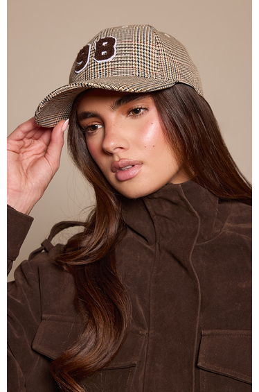 Brown Houndstooth Baseball Cap
