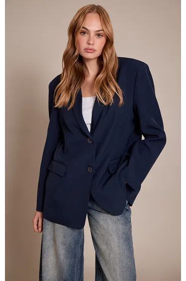 بليزر بتصميم واسع - كحلي