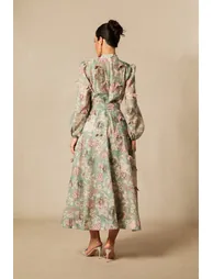 Sophie Floral Print Long Sleeve Midi Dress - 4