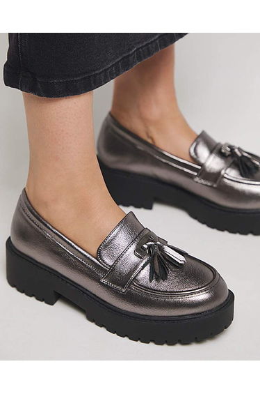 Tassle Chunky Loafer Shoes Ex Wide Fit