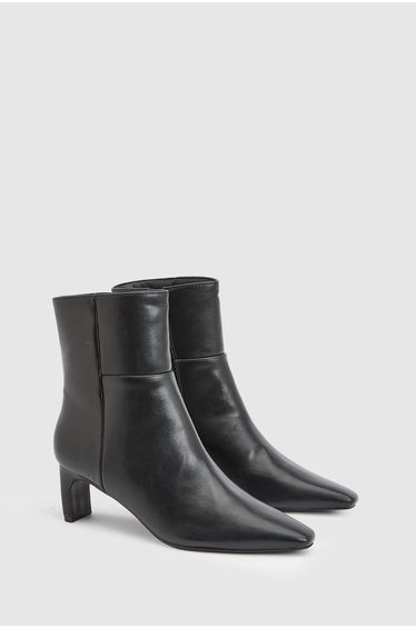 Tania Faux Leather Medium Stiletto Heel Ankle Boots