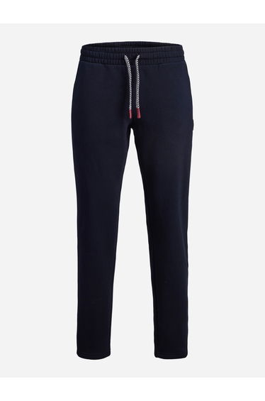 Navy Cotton Blend Solid Joggers
