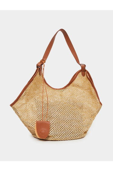 Brown Straw Shoulder Bag