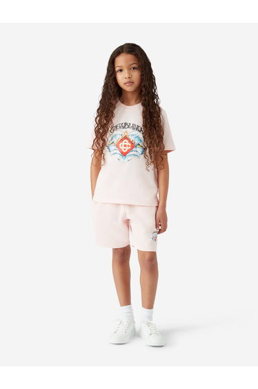 Casablanca Girls Waves Sweat Shorts in Pink