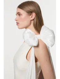 Petite Bandage Figure Form Knit Woven Cape Detail Maxi Dress - 2