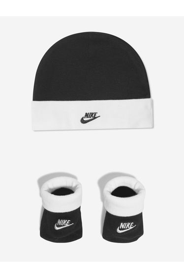 Baby Boys Futura Hat And Booties Set in Black