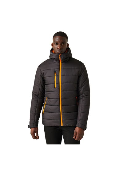 Regatta Professional Mens Thermal Padded Jacket - Black/Orange Pop